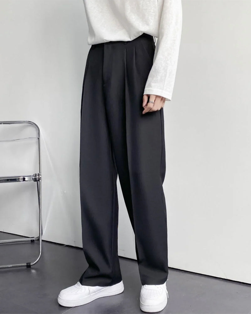 Close-up of material and construction details on men's Wide Trousers — Ardovena Split