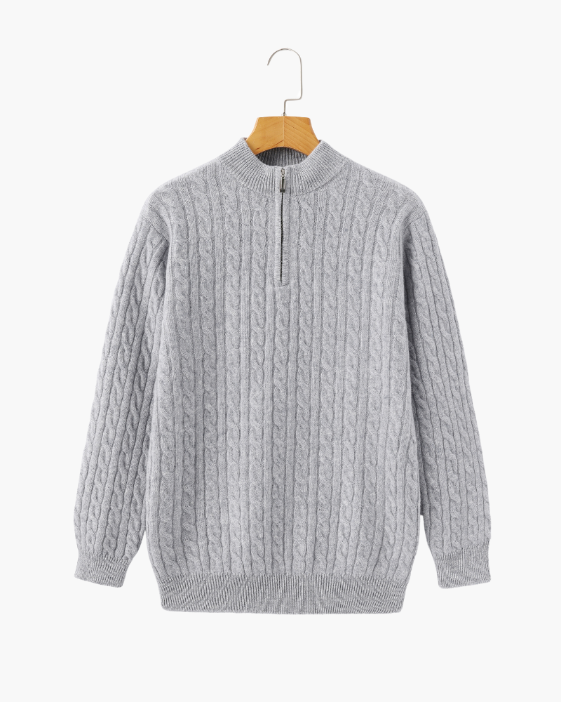 Additional view 08 of Men's Knit Cashmere Woven Half-zip Sweater in an available colour — Ardovena Tavira