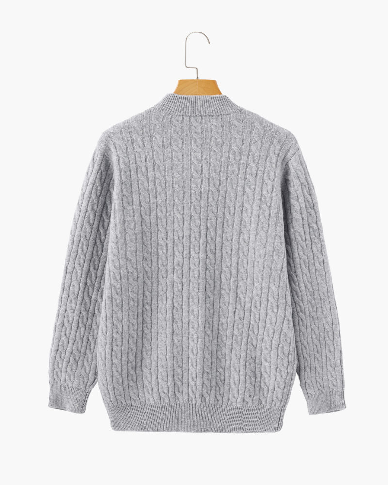 Additional view 09 of Men's Knit Cashmere Woven Half-zip Sweater in an available colour — Ardovena Tavira