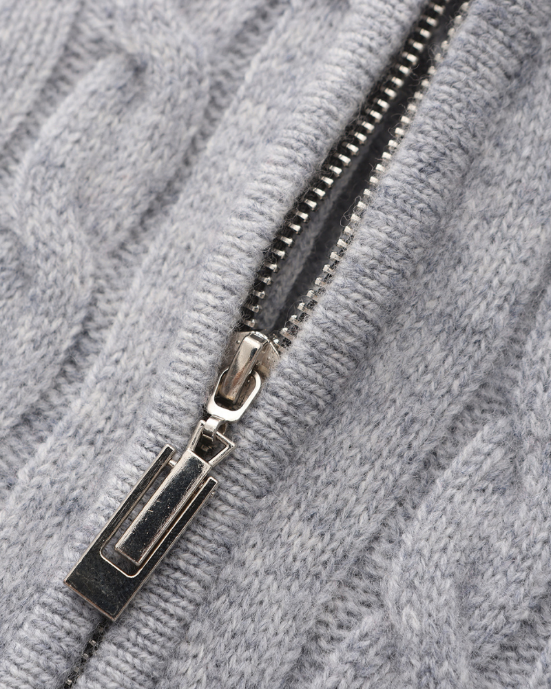 Additional view 13 of Men's Knit Cashmere Woven Half-zip Sweater in an available colour — Ardovena Tavira