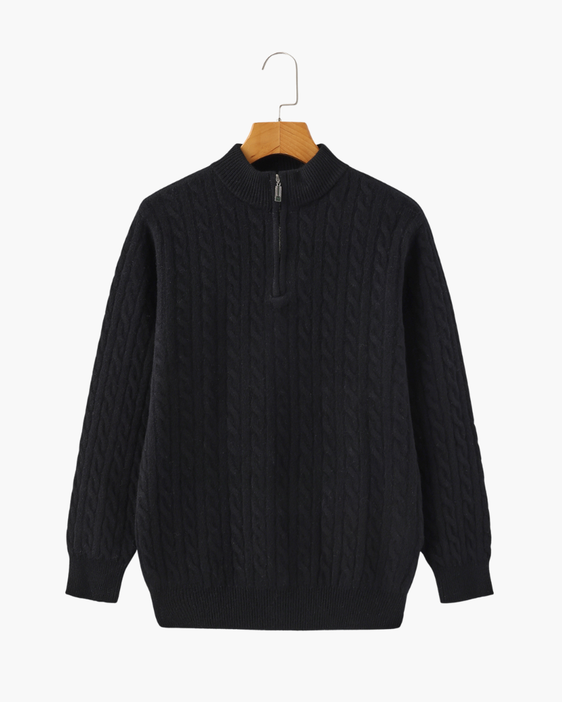Additional view 17 of Men's Knit Cashmere Woven Half-zip Sweater in an available colour — Ardovena Tavira