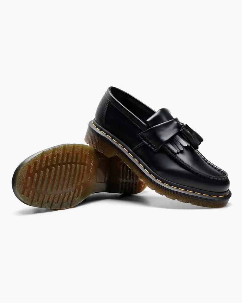 Close-up of material and construction details on unisex Leather Loafers — Ardovena Tavira