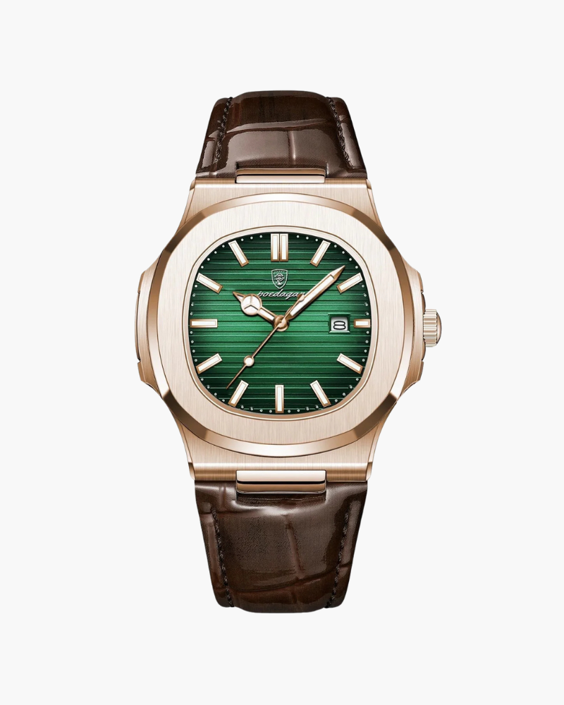 Back view of Men's Leather Leather Watch in an available colour — Ardovena Tavira
