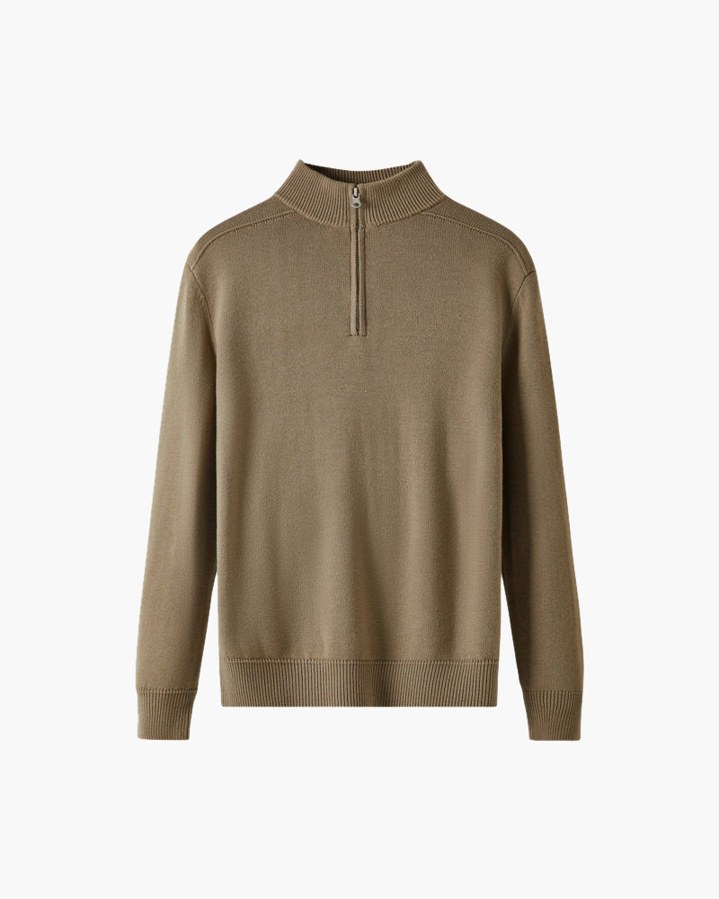Additional view 05 of Men's Knit Merino Wool Zip-up Sweater in an available colour — Ardovena Tavira