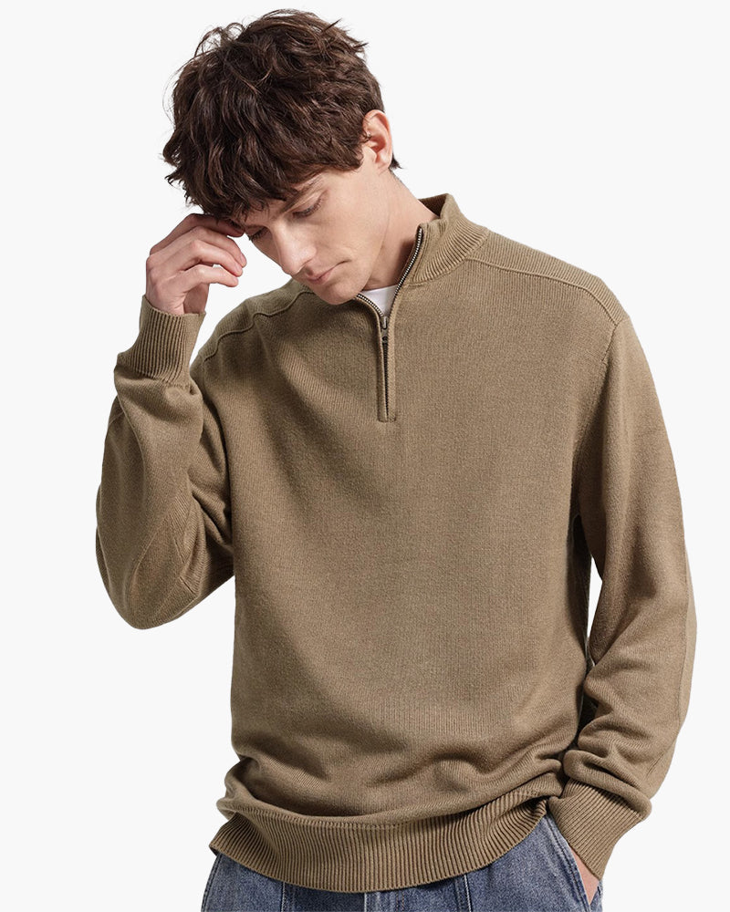 Additional view 06 of Men's Knit Merino Wool Zip-up Sweater in an available colour — Ardovena Tavira