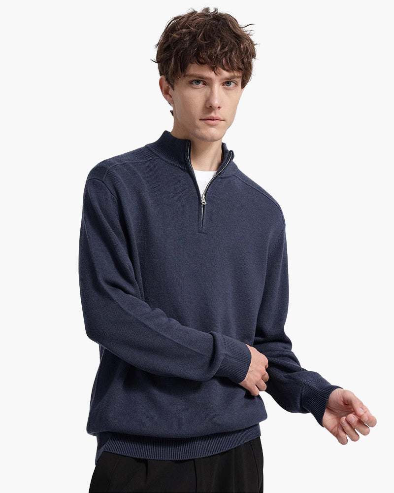 Additional view 08 of Men's Knit Merino Wool Zip-up Sweater in an available colour — Ardovena Tavira