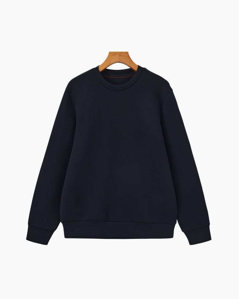 Close-up of material and construction details on men's Modal-Blend Sweatshirt — Ardovena Tavira
