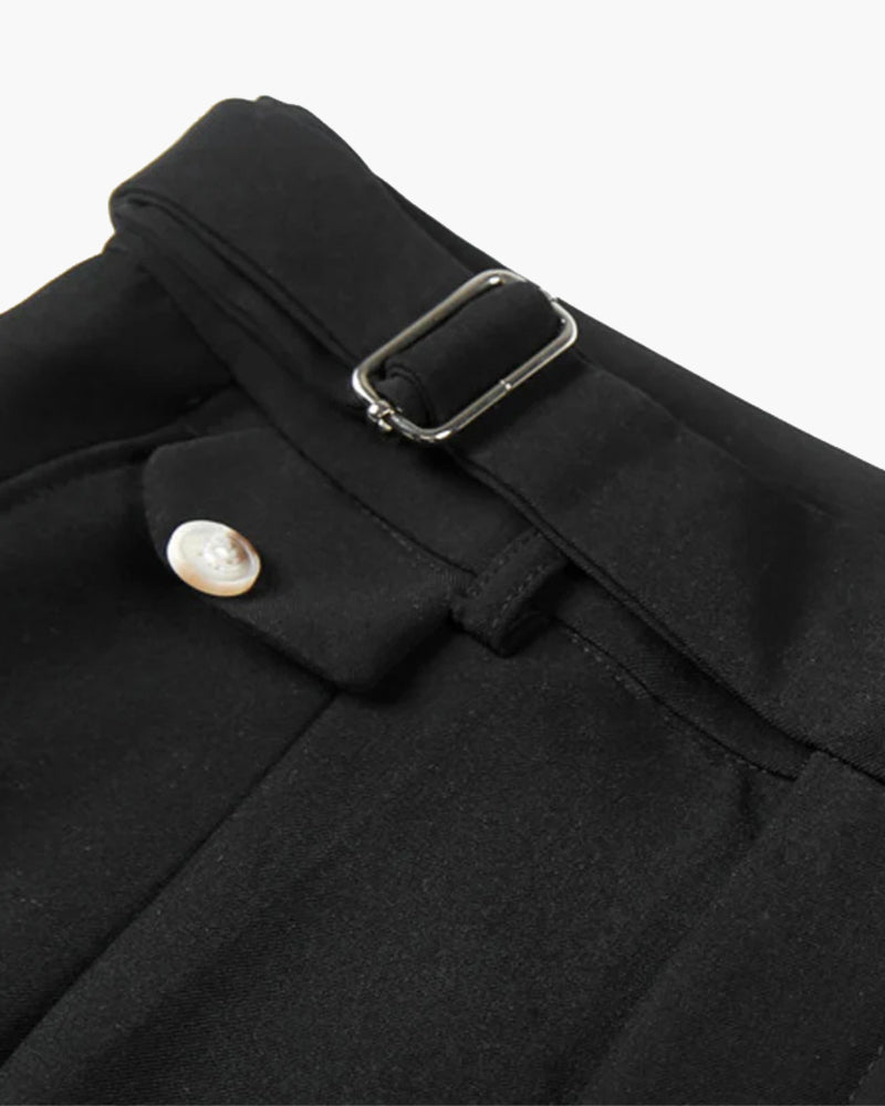 Close-up of material and construction details on men's Short Tailored Shorts — Ardovena Tavira